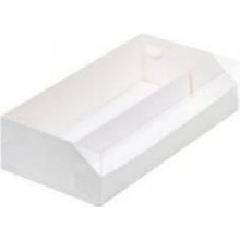Коробка для макарун с пластиковой крышкой 21х11х5,5см, белая